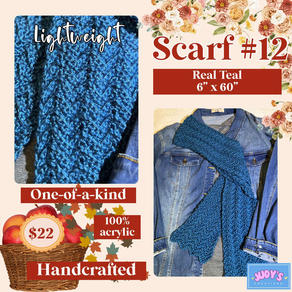 Handmade Scarf #12 - real teal 6