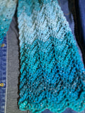 Handmade Scarf #2 - Aqua Combo with tinsel 7" x 66"