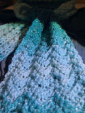 Handmade Scarf #2 - Aqua Combo with tinsel 7" x 66"