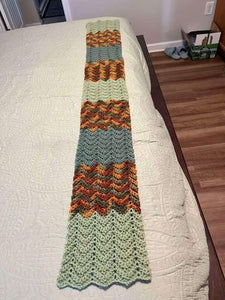 Handmade Scarf #22 - green & fall combo 8" x 60"