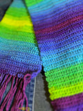 Handmade Scarf #13 - multi fringe 9" x 74"