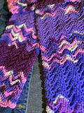 Handmade Scarf #14 - mixed purples 8" x 64"