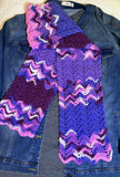 Handmade Scarf #14 - mixed purples 8" x 64"