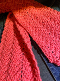 Handmade Scarf #16 - persimmon coral 7" x 60"