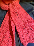 Handmade Scarf #16 - persimmon coral 7" x 60"