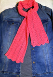 Handmade Scarf #16 - persimmon coral 7" x 60"