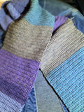 Handmade Scarf #17 - purple blue green 9" x 60"