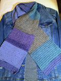 Handmade Scarf #17 - purple blue green 9" x 60"