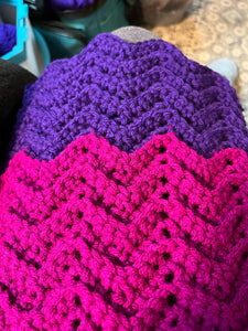 Handmade Scarf #21 - magenta purple 8" x 60"