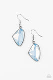 Mystic Mist - Blue Opalescent Asymmetrical Gem Dangle Earrings