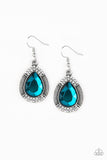 Grandmaster Shimmer - Blue Glassy Teardrop Dangle Earrings