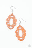 Mantras and Mandalas - Orange Filigree Frame Dangle Earrings