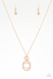 Timeless Trio - Gold & Peach Gem Triple Interlocking Circle Pendant Medium-length Necklace