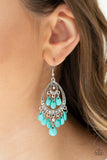 blue teardrop cascade dangle earrings Paparazzi Accessories