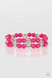 Daisy Debutante - Pink Crackle Stone Floral Stretchy Bracelet