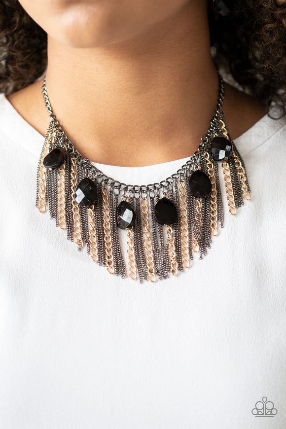 Vixen Conviction - Mixed Metal Tassel Fringe Necklace