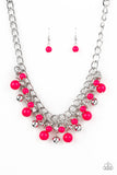 The Bride To BEAD - Pink & Silver Bead Fringe Short Necklace