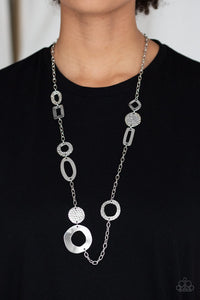 Metro Scene - Silver Smooth & Textured Chain Link Medium Length Necklace