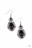 Canyon Scene - Black Stone Teardrop Dangle Earrings