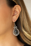 Canyon Scene - Black Stone Teardrop Dangle Earrings