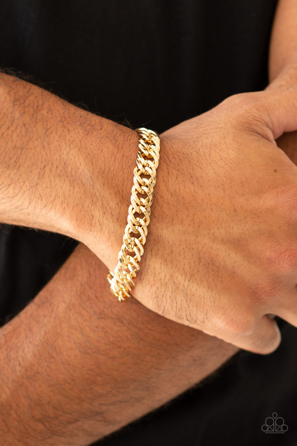 On The Ropes - Gold Men's/Unisex Chain Link Bracelet