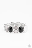 Chroma Charisma - Black Gray & Silver Stretchy Bracelet