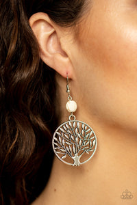 white tree of life earrings Paparazzi Accessories