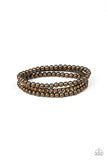 Glam Game - Brass Bling Stretchy Bracelet Stack