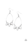 Fierce Frontier - White Crackle Stone Teardrop Dangle Earrings