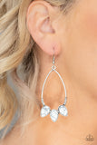 Fierce Frontier - White Crackle Stone Teardrop Dangle Earrings