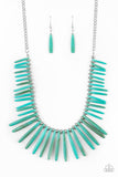 unique turquoise spike necklace Paparazzi Accessories