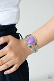 Very TERRA-torial - Purple Twisted & Stamped Cuff Bracelet