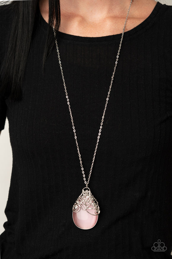 Paparazzi Accessories pink moonstone long necklace