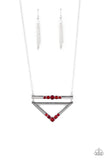 Triangulated Twinkle - Red Necklace