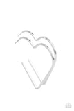 I HEART a Rumor - Silver Heart Hoop Earrings