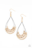 Off The Blocks Shimmer - "Floating" Gold Squares Layered Teardrop Dangle Earrings