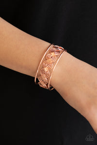 WEAVE An Impression - Shiny Blush Copper Wavy Cuff Bracelet