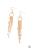 Pass The Glitter - Gold Bling Earrings