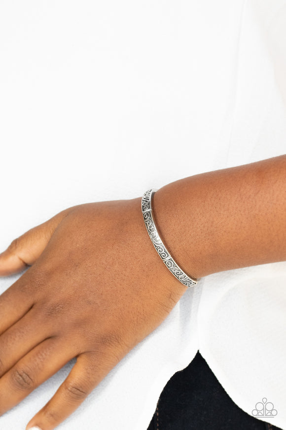 Precisely Petite - Silver Dainty Filigree Stretchy Bracelet