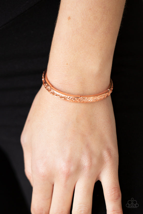 Precisely Petite - Shiny Blush Copper Dainty Filigree Stretchy Bracelet