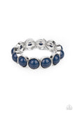 POP, Drop, and Roll - Blue Bubbly Circle Beaded Stretchy Bracelet