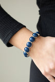 POP, Drop, and Roll - Blue Bubbly Circle Beaded Stretchy Bracelet