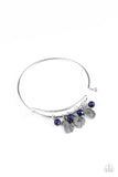 GROWING Strong - Blue Stone Charm Discs Faith Hope Peace Locking Bangle Bracelet