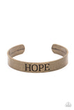 Hope Makes The World Go Round - Simple Brass Stamped Hope Cuff Bracelet