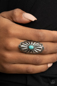 Cottage Couture - Blue Turquoise Floral Ring