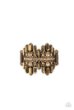 Urban Empire - Brass Aurum-colored Gems Regular Stretchy Band Ring