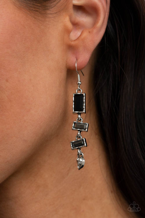 Modern Day Artifact - Black, Hematite & Smoky Gems Dainty Dangle Earrings