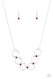 Paparazzi Accessories red dainty short necklace