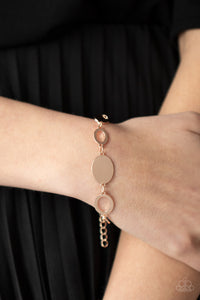 OVAL and Out - Rose Gold Discs & Open Oval Lobster Claw Bracelet