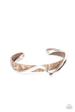 Craveable Curves - Brown Shell-like Acrylic Dainty Cuff Bracelet